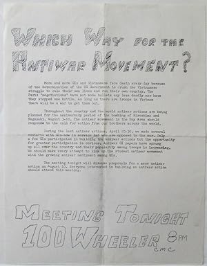 Which Way for the Antiwar Movement? Meeting Flier