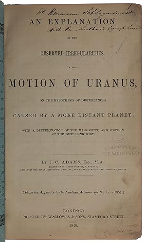 An Explanation of the Observed Irregularities in the Motion of Uranus, on the Hypothesis of Distu...