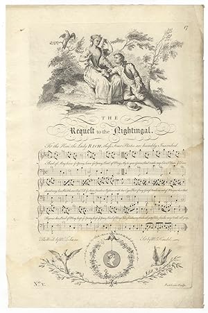 The Request to the Nightingal. The Words by Mr. Lockman. Set by Mr. Handel. Plate 17 from George ...