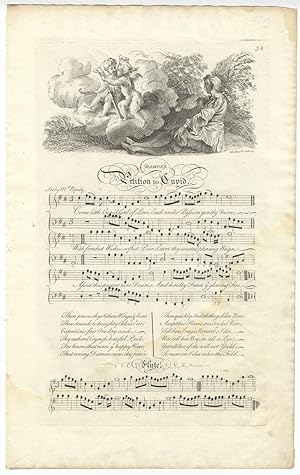 Damon's Petition to Cupid. Set by Mr. Popely. Plate 34 from George Bickham's The Musical Entertai...