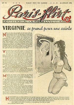 "PARIS-FLIRT n° 78 du 26 Juillet 1958" VIRGINIE se prend pour une sainte / Dos de couverture orig...