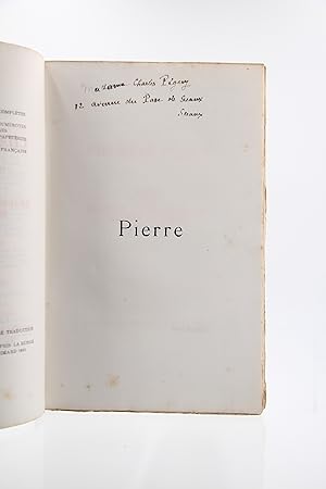 Oeuvres complètes de Charles Péguy 1873-1914. Oeuvres en prose : Pierre avec ex-dono manuscrit de...