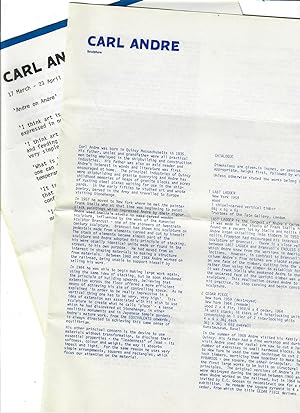 Carl Andre Sculpture checklist [and] 'Andre on Andre'