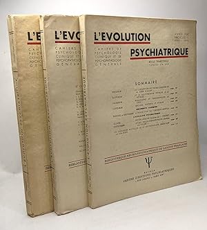 L'évolution psychiatrique - revue trimestrielle - 3 volumes: fascicule II année 1950 + fascicule ...