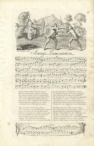 Jenny's Lamentation. Plate 59 from George Bickham's The Musical Entertainer