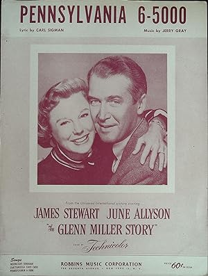 The Glenn Miller Story Sheet Music 1954 James Stewart and June Allyson
