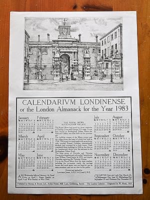 Calendarium Londinense, or the London Almanack for the Year 1983 : Royal Mews Buckingham Palace