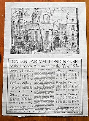 Calendarium Londinense, or the London Almanack for the Year 1974 : The Temple Church