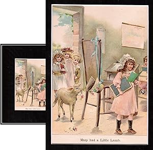 'Mary Had a Lamb'. Color Lithograph c1880