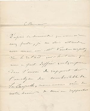 van den CORPUT J. D. Hannon lettre autographe signée combustible carpelle