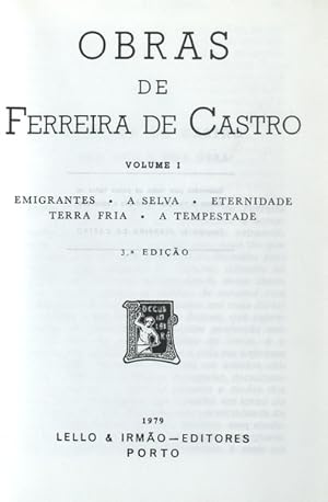 OBRAS DE FERREIRA DE CASTRO. [4 VOLS. 1.ª EDIÇÃO]