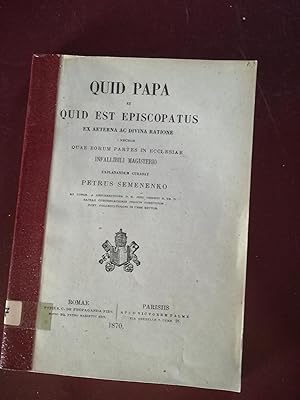 Quid Papa et quid est episcopatus