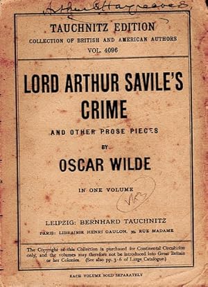 Lord Arthur Saville's Crime and Other Prose Pieces