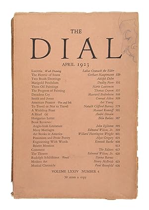 The Dial, April 1923, Volume LXXIV, Number 4