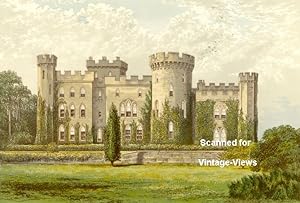 Cholmondeley Castle Cheshire England 1870s COLOR PRINT
