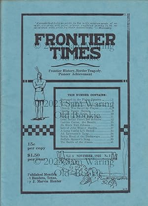 Frontier Times Volume 3 : October, 1925 through September, 1926