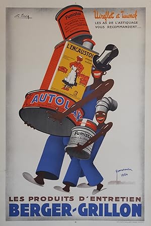 "BERGER-GRILLON" Affiche originale entoilée Litho G. FAVRE / AFFICHES GAILLARD (vers 1935)
