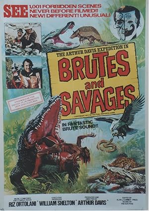"FUREUR SAUVAGE (BRUTES AND SAVAGES)" Documentaire réalisé par Arthur DAVIS en 1977 / Affiche UK ...