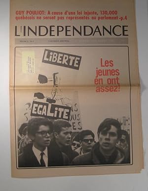 L'Indépendance. Volume 5, numéro 3 : 15 novembre 1966