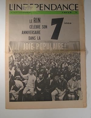 L'Indépendance. Volume 5, numéro 20 : 16 au 30 septembre 1967