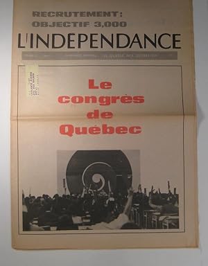 L'Indépendance. Volume 5, numéro 2 : 1er novembre 1966