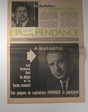 L'Indépendance. Volume 5, numéro 11 : 1er au 15 avril 1967