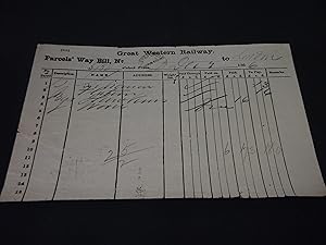 Great Western Railway Parcels Way Bill December3, 1886