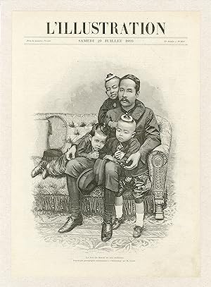 "Le ROI de SIAM et ses enfants" Typo-litho originale entoilée (Photographie M. GROULT) publiée da...
