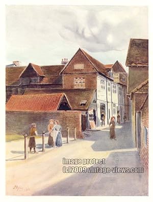 THE MARQUIS OF GRANBY IN DORKING SURREY IN THE UNITED KINGDOM,1914 VINTAGE COLOUR LITHOGRAPH