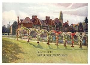 MILTON COURT IN DORKING SURREY IN THE UNITED KINGDOM,1914 VINTAGE COLOUR LITHOGRAPH