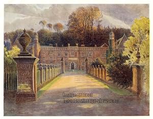 WOTTON HOUSE, SURREY IN THE UNITED KINGDOM, 1914 VINTAGE COLOUR LITHOGRAPH