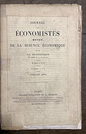 Journal des Economistes. Revue de la science économique et de la statistique. Tome vingt-unième (...