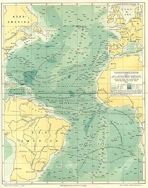 1890s Meyers, ATLANTIC OCEAN DEPTH RATIOS - Depths of the Atlantic Ocean