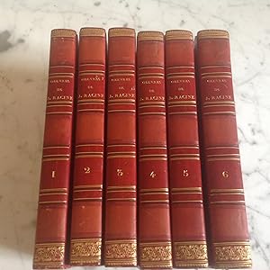 OEUVRES complètes de J.RACINE en 6 volumes reliés , précédées de son éloge par LA HARPE .