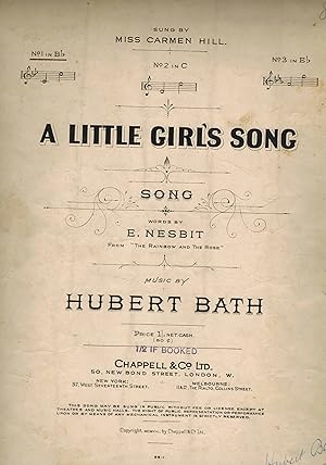 A Little Girl's Song - Vintage Sheet Music