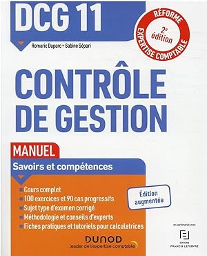 DCG 11 : contrôle de gestion ; manuel (2e édition)