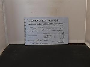Steam and Clipper Sailing Ship Office, London - Receipt dated November 26, 1859