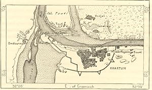 Khartoum,capital of Sudan and state of Khartoum,1890s HISTORICAL RELIEF MAP SHOWING TERRAIN, TOPO...