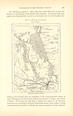 WINNIPEG,MANITOBA,TOPOGRAPHY OF WINNIPEG,1800s Antique Map