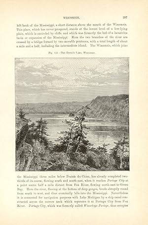 THE DEVILS LAKE IN WISCONSIN ,1893 Historical Print