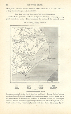NORTH CAROLINA SANDBANKS,1893 1800s Antique Map