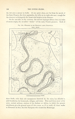 WINDINGS OF THE MISSISSIPPI ABOVE GREENVILLE,1893 Map