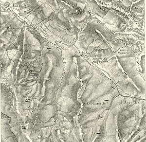 COL DE LARCHE,Basses Alpes,France,1800s Antique Map
