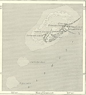 BERMUDA,Gulf Mexico.Caribbean Sea,1800s Antique Map
