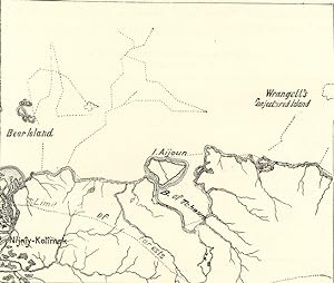ROUTES OF ANJOU AND WRANGELL,Siberia,Asiatic Russian 1800s Antique Map