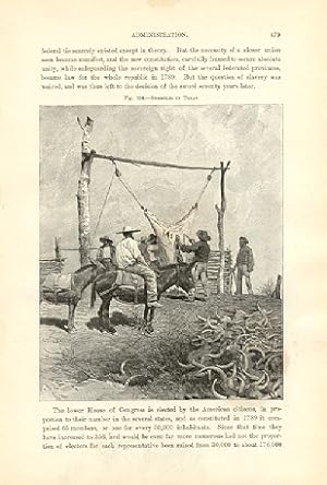 SHAMBLES IN TEXAS,Skinning Hides,1893 Historical Print