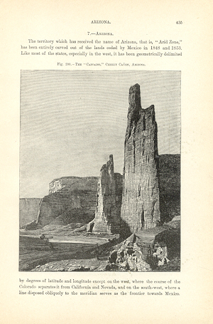 SPIDER ROCK,CHELLY CANYON IN ARIZONA,1893 Print
