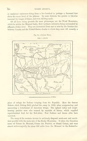 CYPRESS HILLS,SASKATCHEWAN,ALBERTA ,CANADA,1800s Antique Map