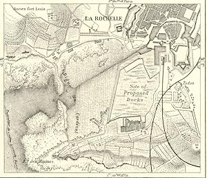 LA ROCHELLE,France,1800s Antique Map