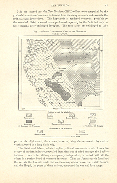INDIAN POPULATIONS WEST OF THE MISSISSIPPI,1893 Map